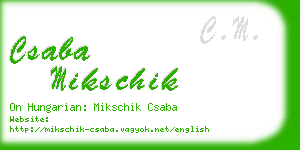 csaba mikschik business card